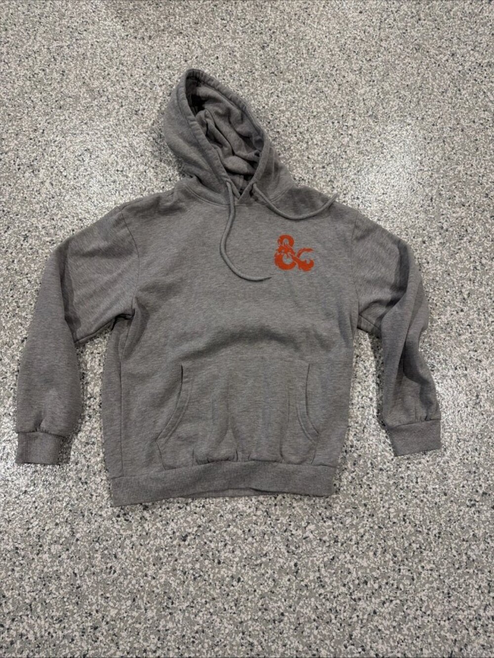 D&D Logo Dungeons & Dragons Back Artwork Cotton Gray Hoodie Adult Medium